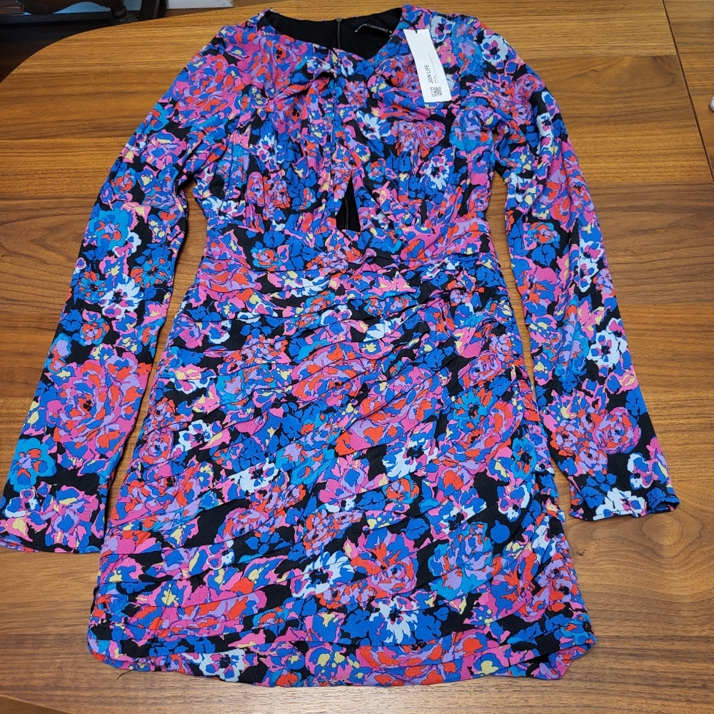 Zara NWT Floral Print Multicolored minidress, XS